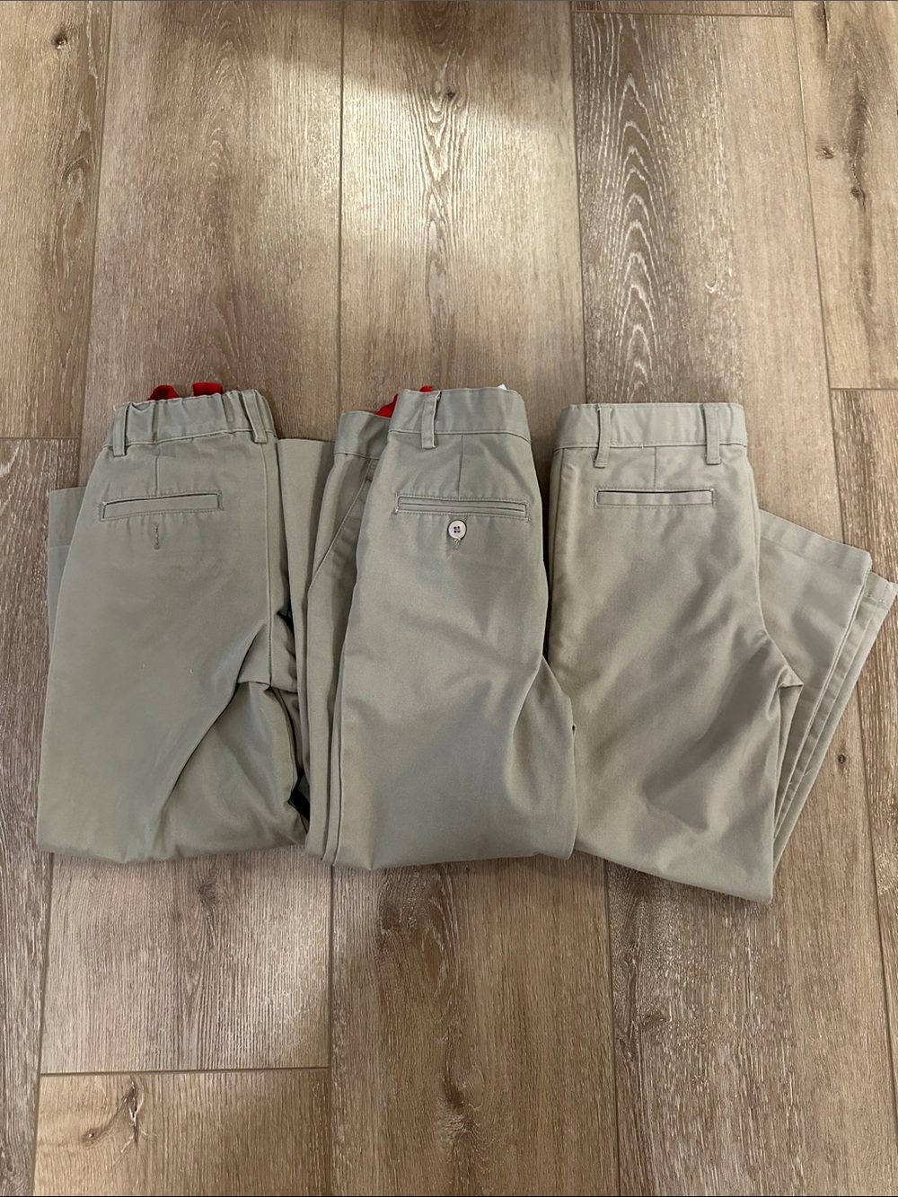 Khaki School Uniform Pants Bundle - Boys Size 7 - 3 Pair Chinos